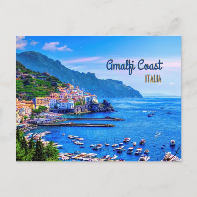Cartão Postal Amalfi Itália Europa Moderna Viagem Fotografia (Frente)