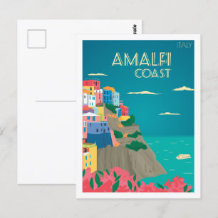Cartão Postal Amalfi Itália Familiar Viagem