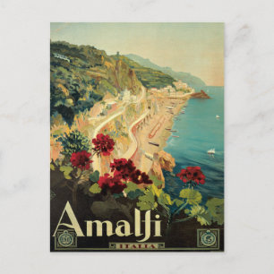 Cartão Postal Amalfi Italia Itália Vintage