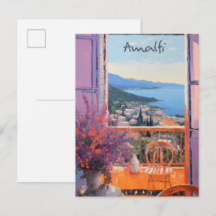 Cartão Postal Amalfi Itália Viagem Cidade Estética