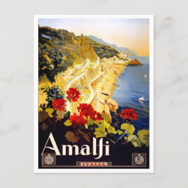 Cartão Postal Amalfi Itália viagem vintage