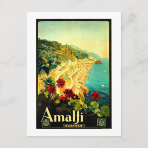 Cartão Postal Amalfi Itália VintageTravel Advertisement