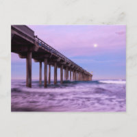 Amanhecer roxo sobre o píer, Califórnia