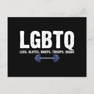 Cartão Postal Amante de academia LGBTQ Pernas Glúteos Bíceps Trí