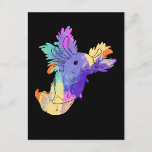 Cartão Postal Amante de Anfíbios Kawaii Axolotl