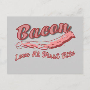 Cartão Postal amante de bacon de primeira mordida engraçado