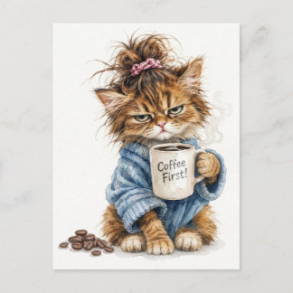 Cartão Postal Amante de Café Aconchegante da Manhã