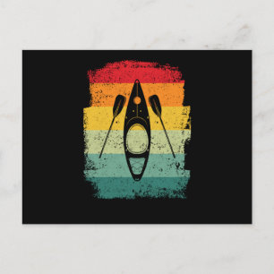 Cartão Postal Amante de caiaque canoa retrô engraçado caiaque