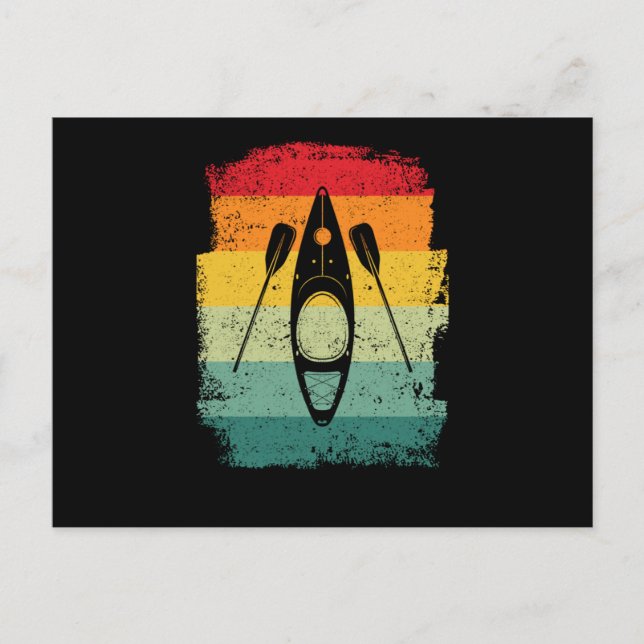 Cartão Postal Amante de caiaque canoa retrô engraçado caiaque (Frente)