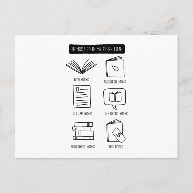 Cartão Postal Amante de livros (Frente)