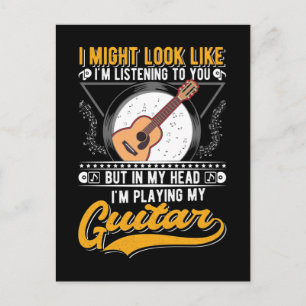 Cartão Postal Amante de Música Engraçado Guitarrista Guitarra Ac