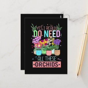 Cartão Postal Amante de Orquídea Engraçada