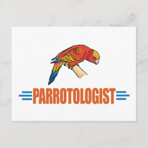 Cartão Postal Amante de Papagaio Humorístico