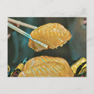 Cartão Postal amante de sushi comida asiática