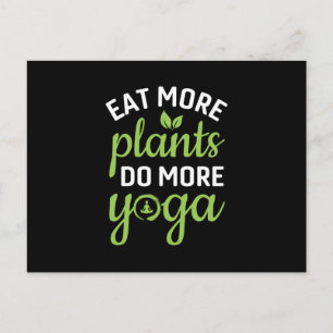 Cartão Postal Amante de Yoga Coma Mais Plantas Faça Mais Yoga