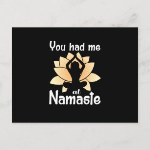 Cartão Postal Amante de Yoga Você Me Conquistou Com Namaste