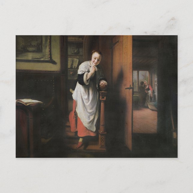 Cartão Postal Amantes com escuta feminina (Frente)