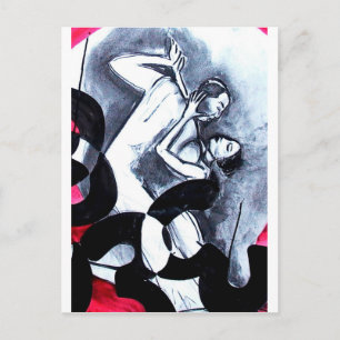 Cartão Postal Amantes Dança No Tempo