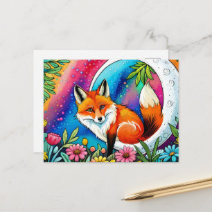 Cartão Postal Amantes de animais de raposa fofa