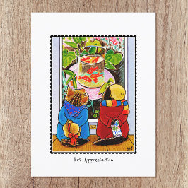 Cartão Postal Amantes de Arte 'Apreciação de Arte' Personalizado