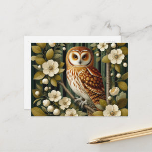 Cartão Postal Amantes de aves de coruja fofa