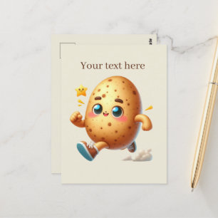 Cartão Postal Amantes de batata fofos personalizáveis