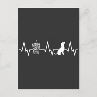 Cartão Postal Amantes de café e donos de cães com batimento card