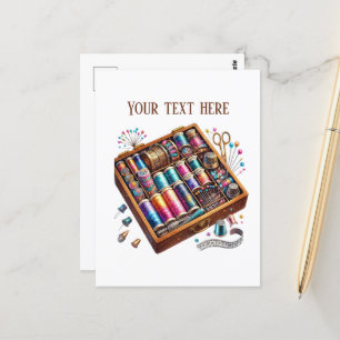 Cartão Postal Amantes de costura de corte adicionam texto