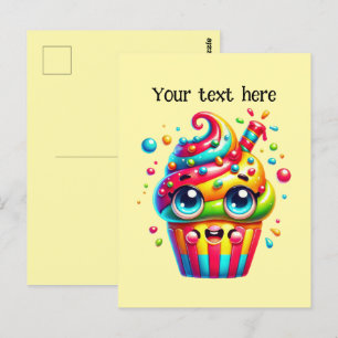 Cartão Postal Amantes de cupcake de corte personalizam