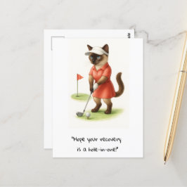 Cartão Postal Amantes de gatos golfistas melhoras logo recuperaç
