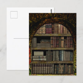 Cartão Postal Amantes de livros da Biblioteca do Livro Antigo