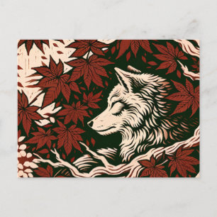 Cartão Postal Amantes de lobo obra de arte natureza ama Lobos