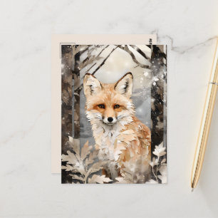 Cartão Postal Amantes de lobos de inverno sazonais