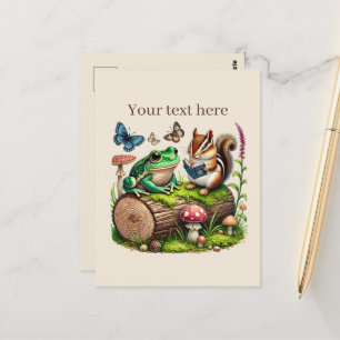 Cartão Postal Amantes de os animais de leitura de gráfico person