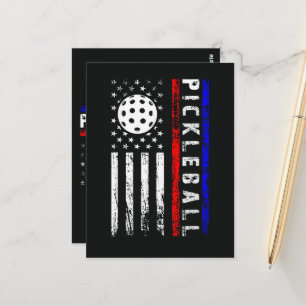 Cartão Postal Amantes de Pickleball Bandeira Americana 4 de Julh