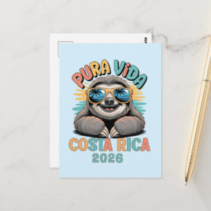 Cartão Postal Amantes de Preguiça Pura Vida Costa Rica Relaxado