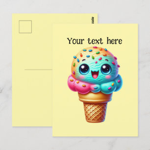 Cartão Postal Amantes de sorvete de corte personalizam