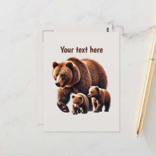 Cartão Postal Amantes de ursos bonitos, personalizáveis