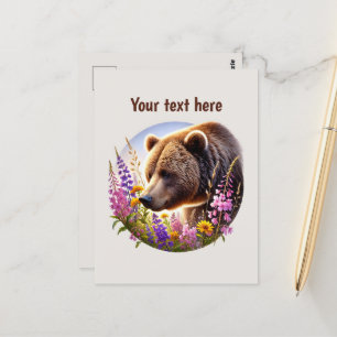 Cartão Postal Amantes de ursos bonitos, personalizáveis