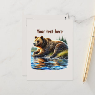 Cartão Postal Amantes de ursos bonitos, personalizáveis