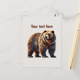 Cartão Postal Amantes de ursos bonitos, personalizáveis