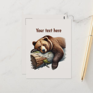 Cartão Postal Amantes de ursos bonitos, personalizáveis
