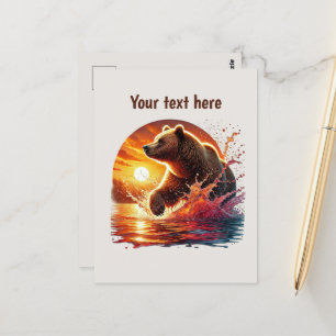 Cartão Postal Amantes de ursos bonitos, personalizáveis