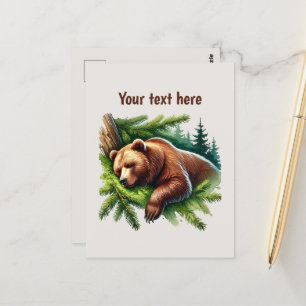 Cartão Postal Amantes de ursos bonitos, personalizáveis