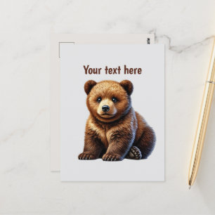 Cartão Postal Amantes de ursos bonitos, personalizáveis