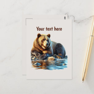 Cartão Postal Amantes de ursos bonitos, personalizáveis