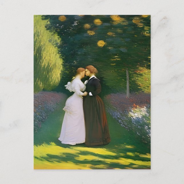 Cartão Postal Amantes lésbicas de Monet (Frente)