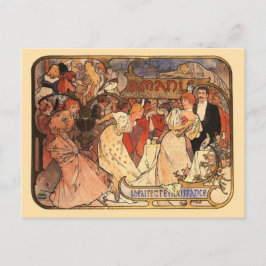 Cartão Postal Amants, Alphonse Mucha