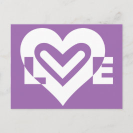 Cartão Postal Amar Branco e Roxo
