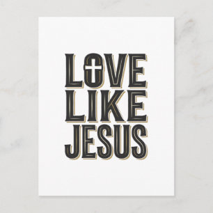 Cartão Postal Amar Como Jesus Tipografia Cristã Design_1